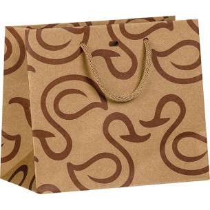 Bolsa papel kraft DÚO DE PATOS kraft/marrón asas cordón...