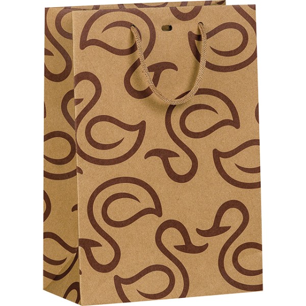 Bag paper DUCK DUO kraft/brown rope handles/eyelet