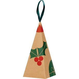 Pirâmide papel kraft NATAL NATUREZA kraft/vermelho/verde...