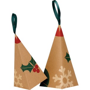 Pirâmide papel kraft NATAL NATUREZA kraft/vermelho/verde... 2