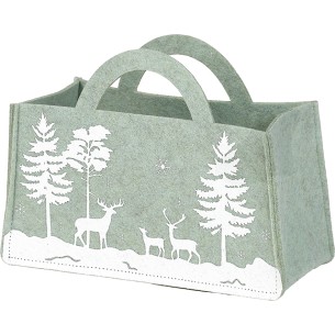 Bolsa fieltro rectangular asas fieltro verde INVIERNO
