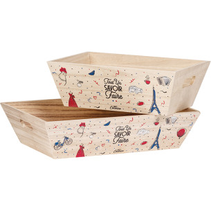 Tray wood rectangular A KNOW-HOW handles