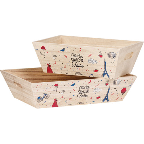 Tray wood rectangular A KNOW-HOW handles