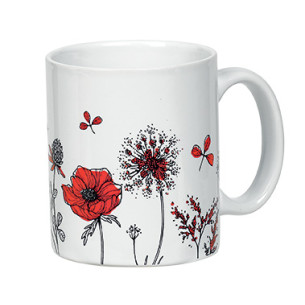 Mug céramique EVEIL CHAMPETRE rouge