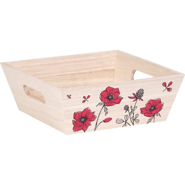 Bandeja madera rectangular DESPERTAR CAMPESTRE rojo asas