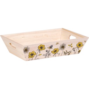 Bandeja madera rectangular DESPERTAR CAMPESTRE amarillo asas