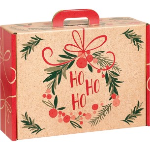 Suitcase cardboard kraft rectSYMPHONY red/green