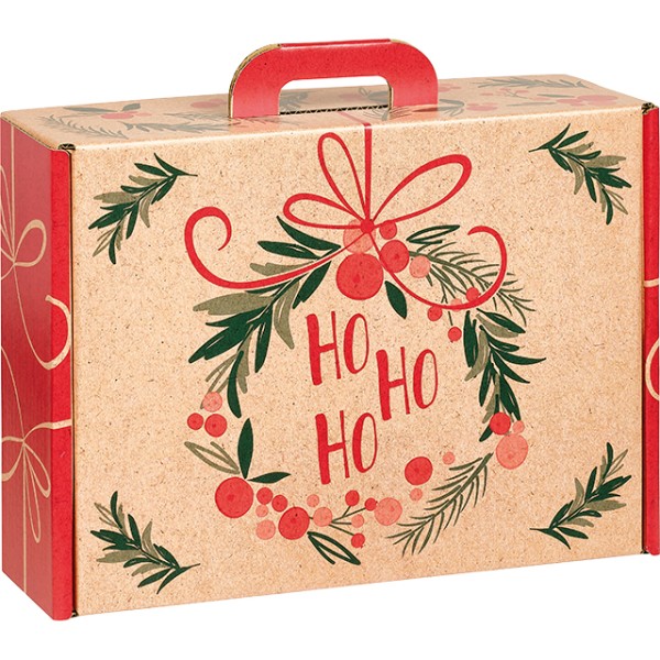 Suitcase cardboard kraft rectSYMPHONY red/green