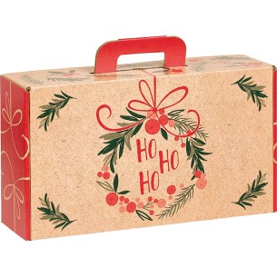 Suitcase cardboard kraft rect SYMPHONY red/green