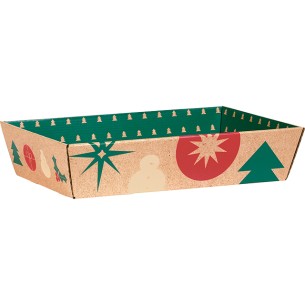 Tray cardboard rectangular NATURAL CHRISTMAS...