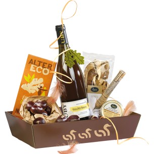 Corbeille carton rectangle 3 CANARDS kraft/marron... 2