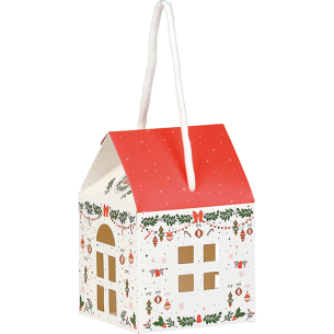 Caixa cartão forma casa VIVA O NATAL...