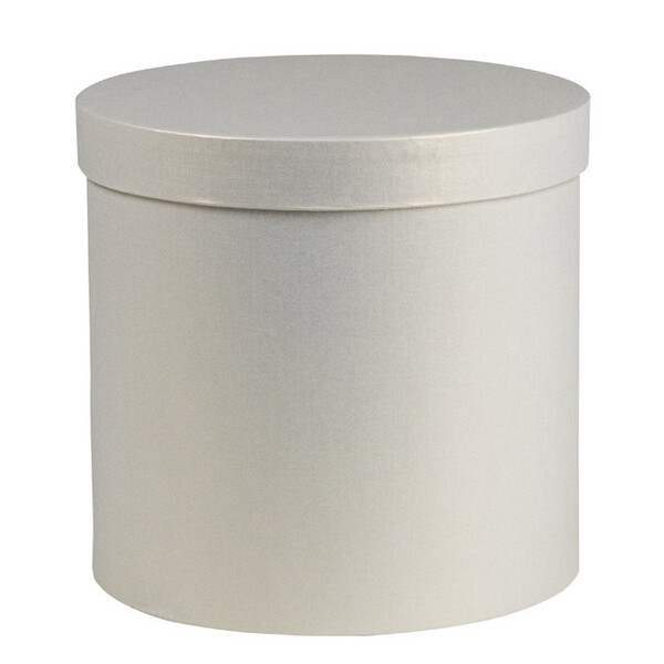 Coffret carton rond blanc/nacré