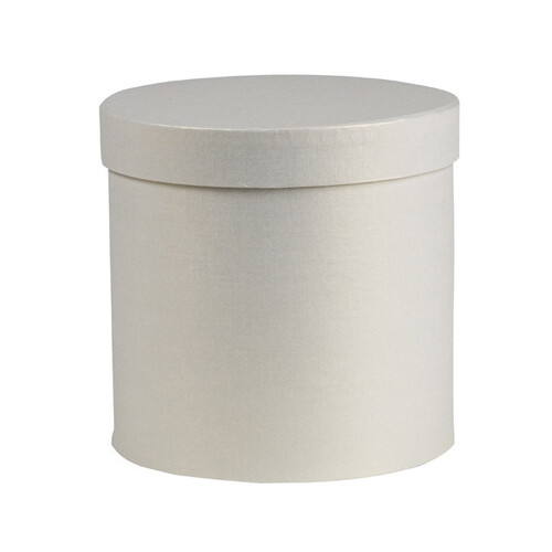 Coffret carton rond blanc/nacré