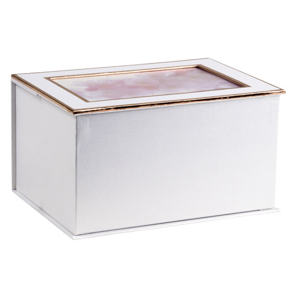 Caja cartón rectangular nacarado borde cobre