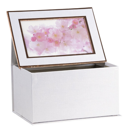 Coffret carton rectangle nacré liseré...