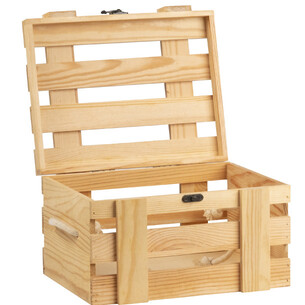 Box wood rectangle 2 handles corde metal closure 2