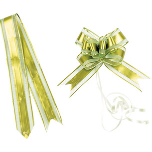 Pull up ribbon bow bright green pack of 10 pieces