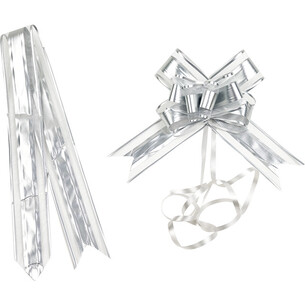 Pull up ribbon bow silver - pack of 10 pieces 2
