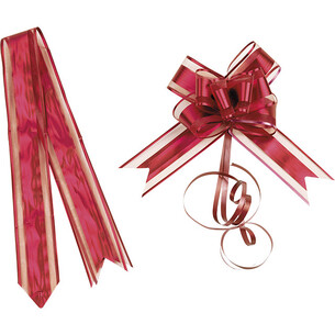 Pull up ribbon bow red - pack of 10 pieces