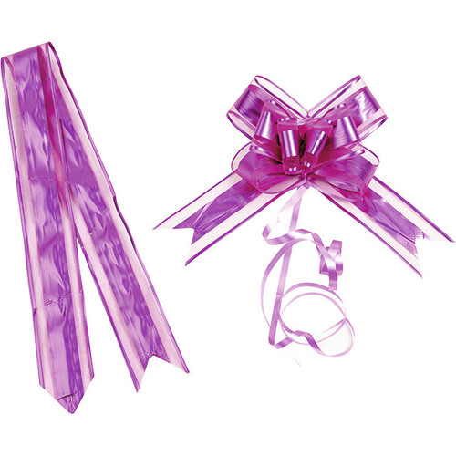 Pull up ribbon bow pink - pack of 10 pieces