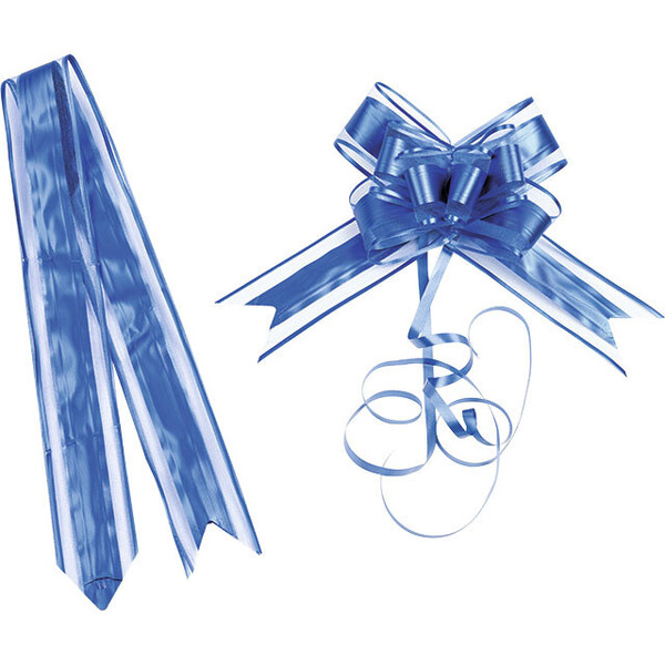 Pull up ribbon bow blue - pack of 10 pieces