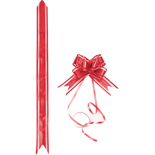 Pull up ribbon bow red - pack of 10 pieces
