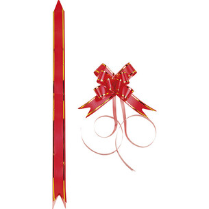 Noeud à tirer coloris rouge/or - lot de 10 pièces