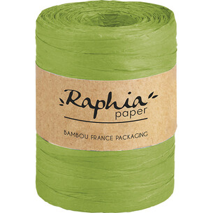 Raphia papier coloris vert bobine