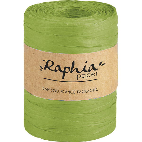 Raffia ribbon colour green 0,7x200m roll