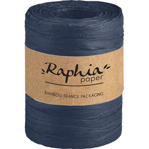 Raphia papier coloris bleu marine bobine
