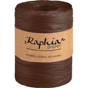 Raphia papier coloris marron bobine
