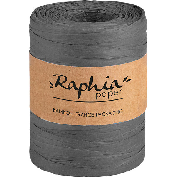 Raphia papier coloris gris bobine