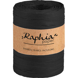 Raphia papier coloris noir bobine