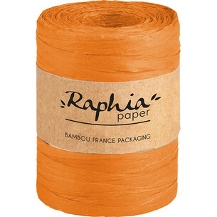 Raffia ribbon colour orange 0,7x200m roll