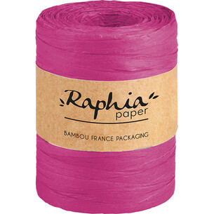 Raphia papier coloris rose bobine