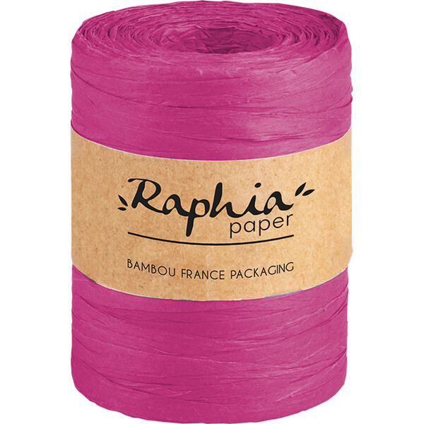 Raffia ribbon colour pink 0,7x200m roll