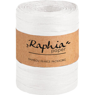 Raphia papier coloris blanc bobine