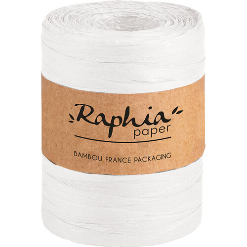 Raphia papier coloris blanc bobine