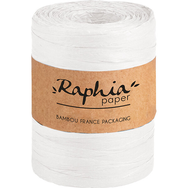 Rafia color blanco bobina de 0,7x200m