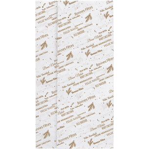 Tissue paper sheets MERRY CHRISTMAS white/gold - Pack of 240