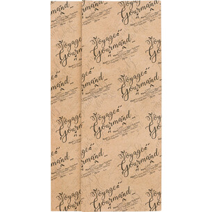 Papier de soie coloris kraft/noir décor VOYAGE GOURMAND -...