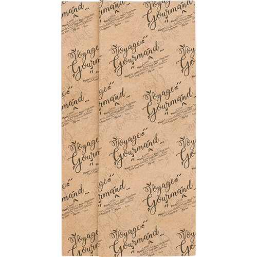 Tissue paper sheets VOYAGE GOURMAND kraft/black - Pack of 240