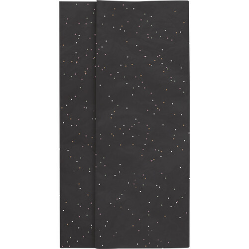 Papel de seda cor preto/lantejoulas - Pacote de 120 peças