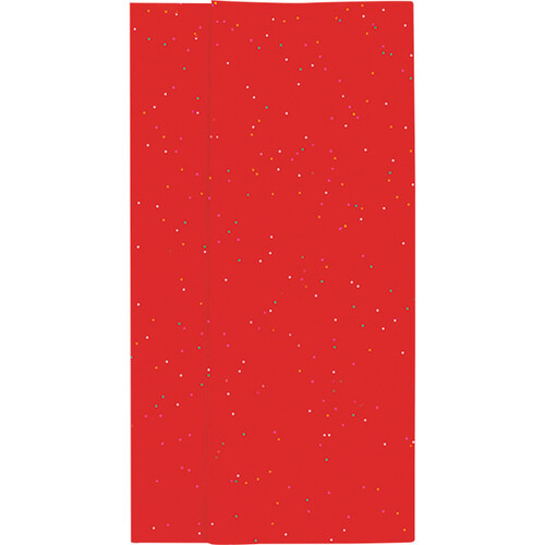 Papier de soie coloris rouge/paillettes - Liasse indivisible de 120 feuilles