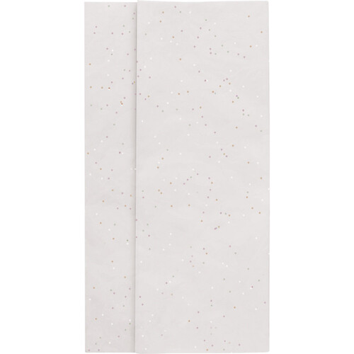 Papel de seda cor branco/lantejoulas - Pacote de 120 peças
