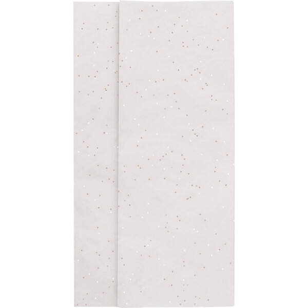 Papel de seda cor branco/lantejoulas - Pacote de 120 peças