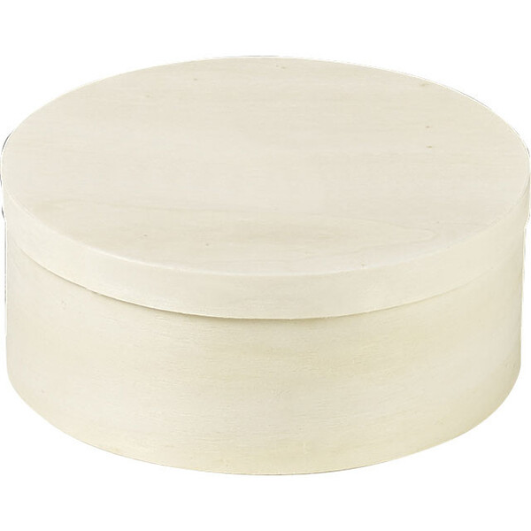 Caja madera redonda natural