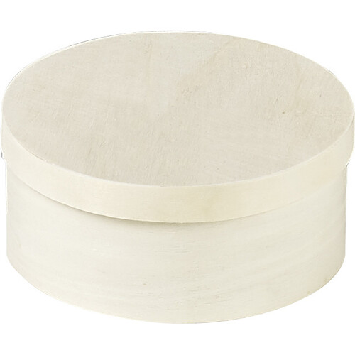 Caja madera redonda natural