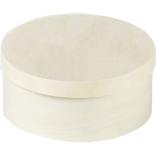 Caja madera redonda natural